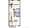 Upper level floor plan with primary suite, additional bedroom, and two bathrooms at 6870 Merseyside Ln, Castle Pines, CO 80108