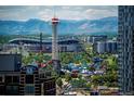 Great aerial view of amusement park, entertainment district, and stadium at 1700 Bassett St # 1808, Denver, CO 80202