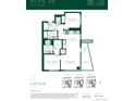Detailed two-bedroom floor plan showing layout, dimensions, and terrace at 525 18Th St # 1702, Denver, CO 80202