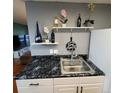 Kitchen sink and countertop detail with black marble at 2375 S Linden Ct # 104, Denver, CO 80222