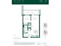 Detailed one-bedroom condo floor plan with a den, highlighting the spacious layout and terrace access at 525 18Th St # 1207, Denver, CO 80202