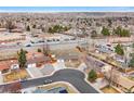 An aerial view of a quaint neighborhood showcasing the property at 7162 Quay St, Arvada, CO 80003