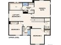 Upper level floor plan featuring an owner's suite, bath, bedrooms, and a laundry room at 1416 Orchard St, Brighton, CO 80601