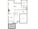 Basement floor plan with recreation room, bedroom, flex room, and unfinished storage areas at 2478 Bitterroot Pl, Highlands Ranch, CO 80129