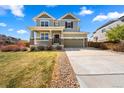 Beautiful two-story home with a well-maintained lawn and a two-car garage at 24394 E Dorado Pl, Aurora, CO 80016