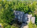 Aerial view of a tree-lined neighborhood showcasing the home's roof and surrounding greenery at 7001 S Newport St, Centennial, CO 80112