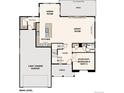 Open-concept first floor layout featuring the kitchen, dining room, great room, and access to the garage at 2560 Lupton Ln, Lafayette, CO 80026