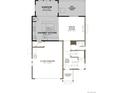Open-concept first floor plan featuring gourmet kitchen, sunroom, great room, two-car garage, and covered porch at 454 S Rifle St, Aurora, CO 80017