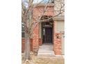 Inviting front entrance with a decorative brick surround and a dark-colored front door at 9743 Las Colinas Dr, Lone Tree, CO 80124