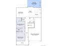 Floor plan displays the layout of the ground floor, including kitchen, living spaces, and a three-bay tandem garage at 747 Raindance St, Erie, CO 80516