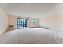 Bright living room featuring neutral carpeting, large windows, and a sliding glass door leading to a balcony at 14001 E Marina Dr # 211, Aurora, CO 80014