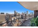 Spacious balcony boasting stunning city skyline views at 1020 15Th St # 42C, Denver, CO 80202