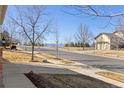 Quiet street with a view of well-maintained lawns in front of single-Gathering homes at 4894 Bierstadt Loop, Broomfield, CO 80023