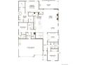 Detailed floor plan featuring a gourmet kitchen, primary bedroom suite, and a spacious three-car garage at 4978 Hickory Oaks St, Castle Rock, CO 80104