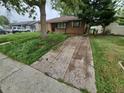 Quaint single-story home with long cracked driveway surrounded by overgrown grass and mature trees at 1078 Elmira St, Aurora, CO 80010