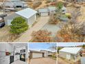 This image is a composite featuring the kitchen, front exterior and detached garage at 228 Birch Ave, Castle Rock, CO 80104