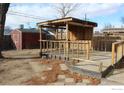 Wooden deck with pergola and storage shed at 7901 Newport St, Commerce City, CO 80022