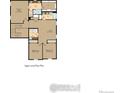 Upper level floor plan with owner's suite, bathroom, loft, laundry, and bedrooms 2 and 3 at 787 Griffith St, Lochbuie, CO 80603