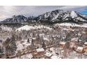 Snowy mountain neighborhood aerial view at 707 14Th St, Boulder, CO 80302