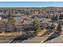 Aerial view showcasing the location of the condo within the complex at 770 Copper Ln # 206, Louisville, CO 80027