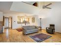 Open concept living area with hardwood floors at 2938 Kalmia Ave # 6, Boulder, CO 80301
