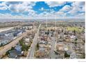 Overhead view showcases the home's proximity to Coal Creek Trail and Community Park at 421 County Road, Louisville, CO 80027
