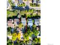 Aerial view of a house with solar panels and a surrounding neighborhood at 1095 Quince Ave, Boulder, CO 80304