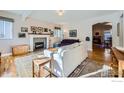 Spacious living room with hardwood floors and fireplace at 1841 Columbine Ave, Boulder, CO 80302