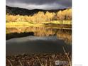 Scenic lakefront property with mature trees and reflection at 710 Linden Park Dr, Boulder, CO 80304