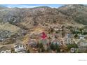 An aerial view showcasing the house's location and neighborhood at 19064 Eagle Ridge Dr, Golden, CO 80401