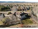 Bird's eye view of a home with large yard in a quiet neighborhood at 7202 Snow Peak Ct, Niwot, CO 80503