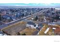 Aerial view of home showcasing large backyard and neighborhood at 7208 Secrest Ct, Arvada, CO 80007