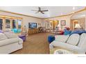 Comfortable living room with large bay window, lots of seating, and natural light at 3401 Meining Rd, Berthoud, CO 80513