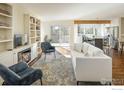 Inviting living room featuring a fireplace, built-in shelving, and an open floor plan at 780 Utica Ave, Boulder, CO 80304