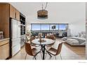 Bright, open-concept living space boasts hardwood floors, modern decor, and breathtaking city views at 1850 Folsom St # 1012, Boulder, CO 80302