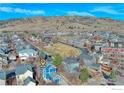 Aerial view of neighborhood showcasing the home's location near mountains and open spaces at 4944 Dakota Blvd, Boulder, CO 80304