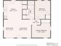 Detailed floor plan showcasing the layout of the home, including the kitchen, bedrooms, and living areas at 103 Sunset St # A, Longmont, CO 80501