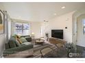 Bright living room with large windows, modern furnishings, and neutral decor at 10291 E 62Nd Pl, Denver, CO 80238