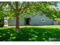 Charming green home with a mature tree in the front yard providing ample shade on a sunny day at 4248 Corriente Pl, Boulder, CO 80301