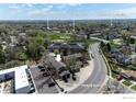 Great aerial view of the property, parking spot, and close proximity to ball park, Louisville Middle School, and downtown at 1590 Garfield Ave # B, Louisville, CO 80027