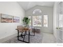 Bright office space with vaulted ceilings, a large window, and modern decor at 903 Northern Way, Superior, CO 80027