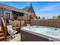 Backyard featuring a rejuvenating hot tub and patio at 2955 N Columbine St, Denver, CO 80205