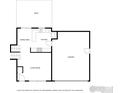 Detailed floor plan showcasing the layout of the living room, kitchen, dining area, and garage at 308 Baron Ave, Lafayette, CO 80026