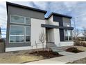 Contemporary home showcasing a modern design with clean lines, fresh landscaping, and inviting entrance at 603 Mountain Dr, Longmont, CO 80503