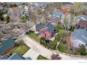 Aerial view of a residential area showcasing the layout, landscaping, and neighborhood at 914 Snowberry St, Longmont, CO 80503