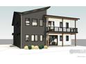Modern home with a second story balcony, a mix of siding colors, and large windows at 1039 Turnberry Cir, Louisville, CO 80027