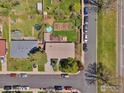Overhead view of property featuring lush landscaping, backyard amenities, and neighborhood street parking at 700 33Rd St, Boulder, CO 80303