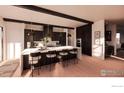 Modern kitchen featuring a large island with seating, sleek cabinets, and pendant lighting at 2941 21St St, Boulder, CO 80301
