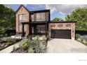 Rendering of a modern home with brick accents, landscaped front yard, and a black two-car garage at 2941 21St St, Boulder, CO 80304