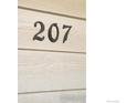 Close up of unit number at 3260 47Th St # 207A, Boulder, CO 80301